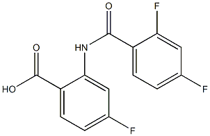 2-[(2,4-difluorobenzoyl)amino]-4-fluorobenzoic acid Struktur