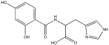 2-[(2,4-dihydroxybenzoyl)amino]-3-(1H-imidazol-4-yl)propanoic acid Struktur