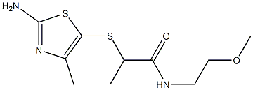 2-[(2-amino-4-methyl-1,3-thiazol-5-yl)sulfanyl]-N-(2-methoxyethyl)propanamide Struktur