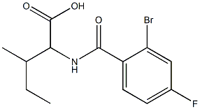 2-[(2-bromo-4-fluorobenzoyl)amino]-3-methylpentanoic acid Struktur