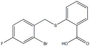 2-[(2-bromo-4-fluorobenzyl)thio]benzoic acid Struktur