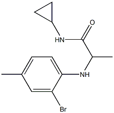 2-[(2-bromo-4-methylphenyl)amino]-N-cyclopropylpropanamide Struktur