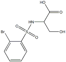 2-[(2-bromobenzene)sulfonamido]-3-hydroxypropanoic acid Struktur