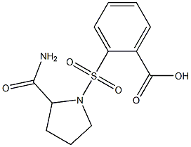 2-[(2-carbamoylpyrrolidine-1-)sulfonyl]benzoic acid Struktur