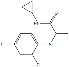 2-[(2-chloro-4-fluorophenyl)amino]-N-cyclopropylpropanamide Struktur