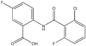 2-[(2-chloro-6-fluorobenzene)amido]-5-fluorobenzoic acid Struktur