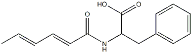 2-[(2E,4E)-hexa-2,4-dienoylamino]-3-phenylpropanoic acid Struktur