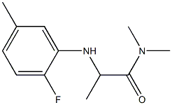 2-[(2-fluoro-5-methylphenyl)amino]-N,N-dimethylpropanamide Struktur