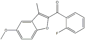 2-[(2-fluorophenyl)carbonyl]-5-methoxy-3-methyl-1-benzofuran Struktur