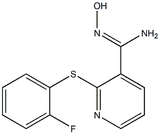 2-[(2-fluorophenyl)sulfanyl]-N'-hydroxypyridine-3-carboximidamide Struktur