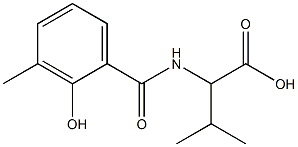 2-[(2-hydroxy-3-methylbenzoyl)amino]-3-methylbutanoic acid Struktur