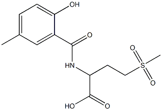 2-[(2-hydroxy-5-methylphenyl)formamido]-4-methanesulfonylbutanoic acid Struktur