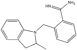 2-[(2-methyl-2,3-dihydro-1H-indol-1-yl)methyl]benzenecarboximidamide Struktur