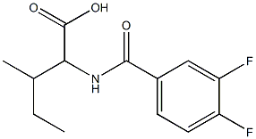 2-[(3,4-difluorophenyl)formamido]-3-methylpentanoic acid Struktur