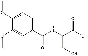 2-[(3,4-dimethoxybenzoyl)amino]-3-hydroxypropanoic acid Struktur