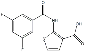 2-[(3,5-difluorobenzene)amido]thiophene-3-carboxylic acid Struktur