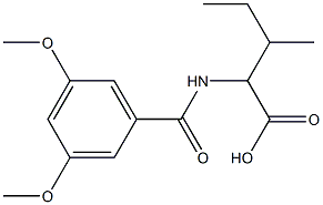 2-[(3,5-dimethoxybenzoyl)amino]-3-methylpentanoic acid Struktur