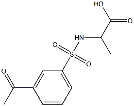 2-[(3-acetylbenzene)sulfonamido]propanoic acid Struktur