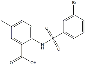 2-[(3-bromobenzene)sulfonamido]-5-methylbenzoic acid Struktur