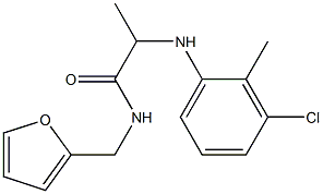 2-[(3-chloro-2-methylphenyl)amino]-N-(furan-2-ylmethyl)propanamide Struktur