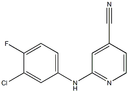 2-[(3-chloro-4-fluorophenyl)amino]pyridine-4-carbonitrile Struktur