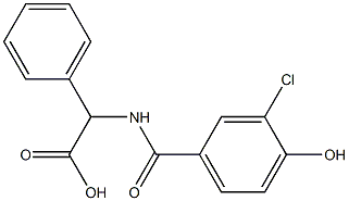 2-[(3-chloro-4-hydroxyphenyl)formamido]-2-phenylacetic acid Struktur