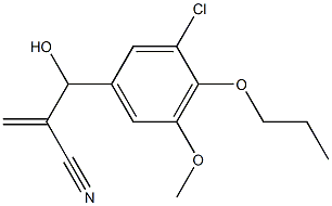 2-[(3-chloro-5-methoxy-4-propoxyphenyl)(hydroxy)methyl]prop-2-enenitrile Struktur