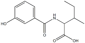 2-[(3-hydroxybenzoyl)amino]-3-methylpentanoic acid Struktur