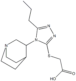 2-[(4-{1-azabicyclo[2.2.2]octan-3-yl}-5-propyl-4H-1,2,4-triazol-3-yl)sulfanyl]acetic acid Struktur