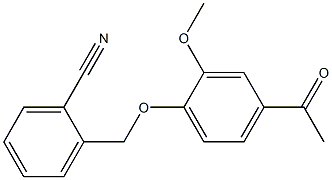 2-[(4-acetyl-2-methoxyphenoxy)methyl]benzonitrile Struktur