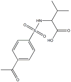 2-[(4-acetylbenzene)sulfonamido]-3-methylbutanoic acid Struktur