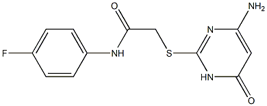 2-[(4-amino-6-oxo-1,6-dihydropyrimidin-2-yl)sulfanyl]-N-(4-fluorophenyl)acetamide Struktur