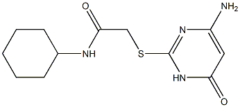 2-[(4-amino-6-oxo-1,6-dihydropyrimidin-2-yl)sulfanyl]-N-cyclohexylacetamide Struktur