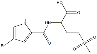 2-[(4-bromo-1H-pyrrol-2-yl)formamido]-4-methanesulfonylbutanoic acid Struktur