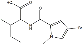 2-[(4-bromo-1-methyl-1H-pyrrol-2-yl)formamido]-3-methylpentanoic acid Struktur