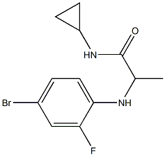 2-[(4-bromo-2-fluorophenyl)amino]-N-cyclopropylpropanamide Struktur