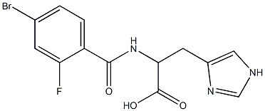 2-[(4-bromo-2-fluorophenyl)formamido]-3-(1H-imidazol-4-yl)propanoic acid Struktur