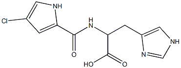 2-[(4-chloro-1H-pyrrol-2-yl)formamido]-3-(1H-imidazol-4-yl)propanoic acid Struktur