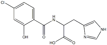 2-[(4-chloro-2-hydroxyphenyl)formamido]-3-(1H-imidazol-4-yl)propanoic acid Struktur