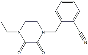 2-[(4-ethyl-2,3-dioxopiperazin-1-yl)methyl]benzonitrile Struktur