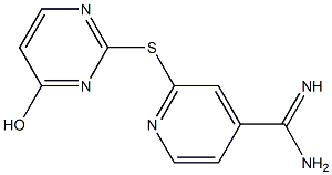 2-[(4-hydroxypyrimidin-2-yl)sulfanyl]pyridine-4-carboximidamide Struktur