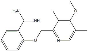 2-[(4-methoxy-3,5-dimethylpyridin-2-yl)methoxy]benzene-1-carboximidamide Struktur