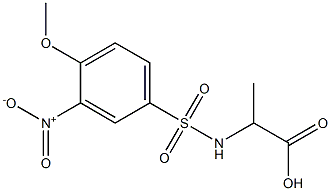 2-[(4-methoxy-3-nitrobenzene)sulfonamido]propanoic acid Struktur