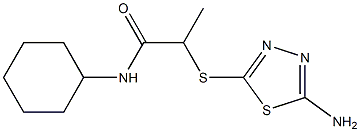 2-[(5-amino-1,3,4-thiadiazol-2-yl)sulfanyl]-N-cyclohexylpropanamide Struktur