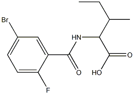 2-[(5-bromo-2-fluorobenzoyl)amino]-3-methylpentanoic acid Struktur