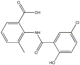 2-[(5-chloro-2-hydroxybenzene)amido]-3-methylbenzoic acid Struktur