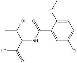 2-[(5-chloro-2-methoxyphenyl)formamido]-3-hydroxybutanoic acid Struktur