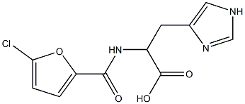 2-[(5-chlorofuran-2-yl)formamido]-3-(1H-imidazol-4-yl)propanoic acid Struktur