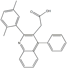 2-[2-(2,5-dimethylphenyl)-4-phenylquinolin-3-yl]acetic acid Struktur