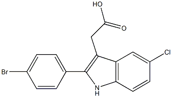 2-[2-(4-bromophenyl)-5-chloro-1H-indol-3-yl]acetic acid Struktur